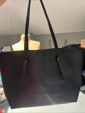 Indigo Black Tassel Tote Bag